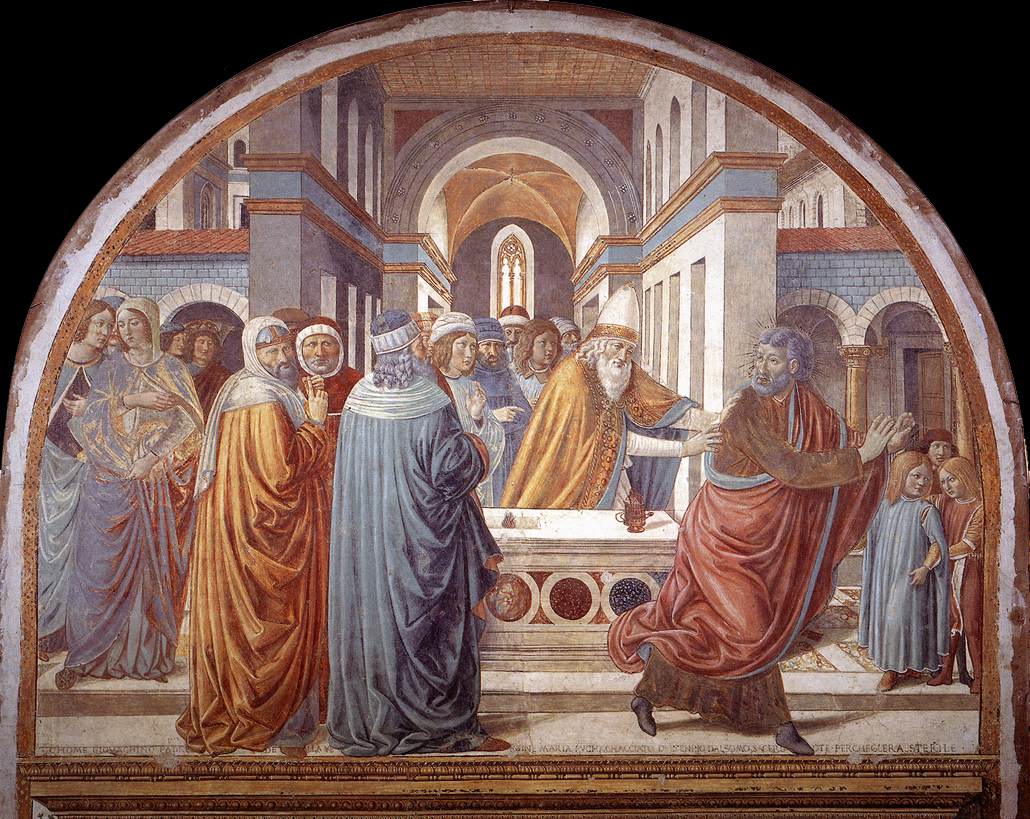 GOZZOLI, Benozzo Expulsion of Joachim from the Temple g